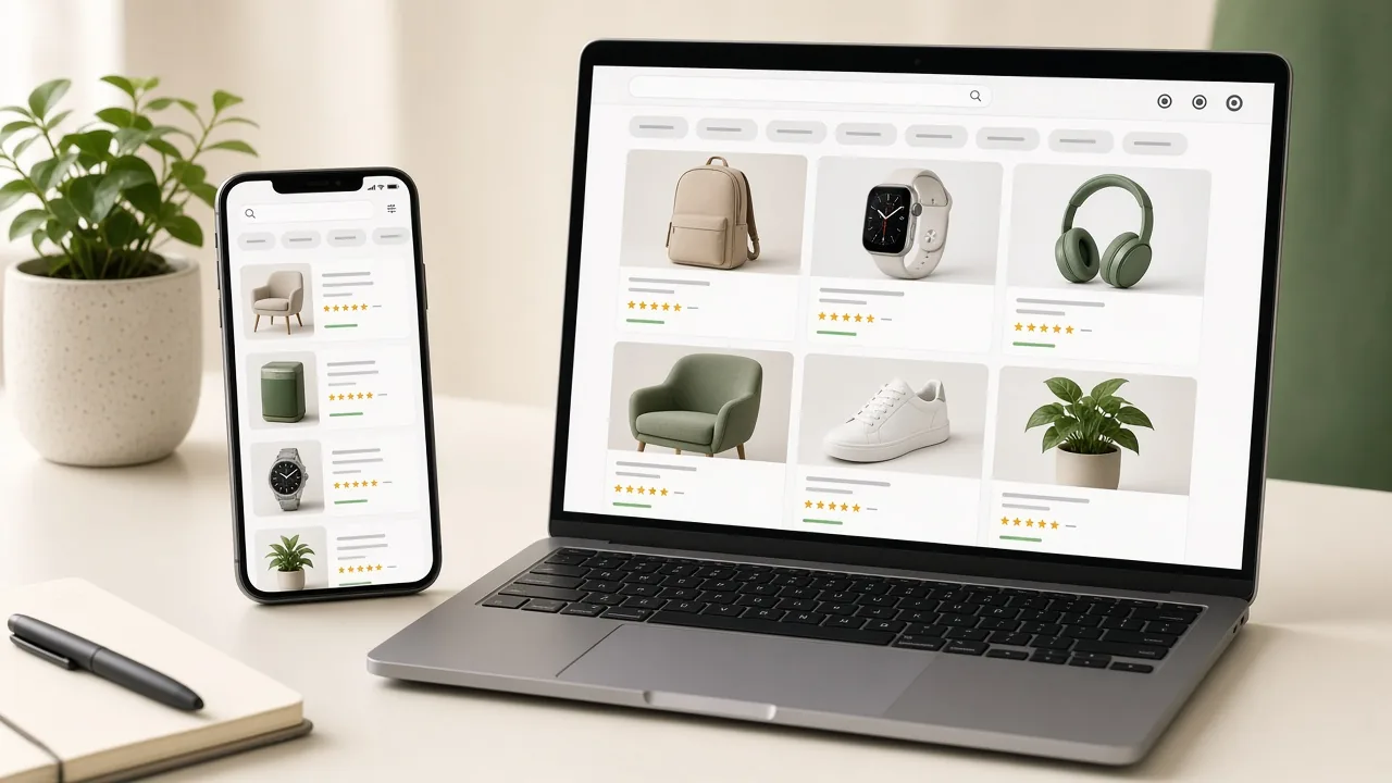 Shopping product cards on devices before Merchant Center cleanup