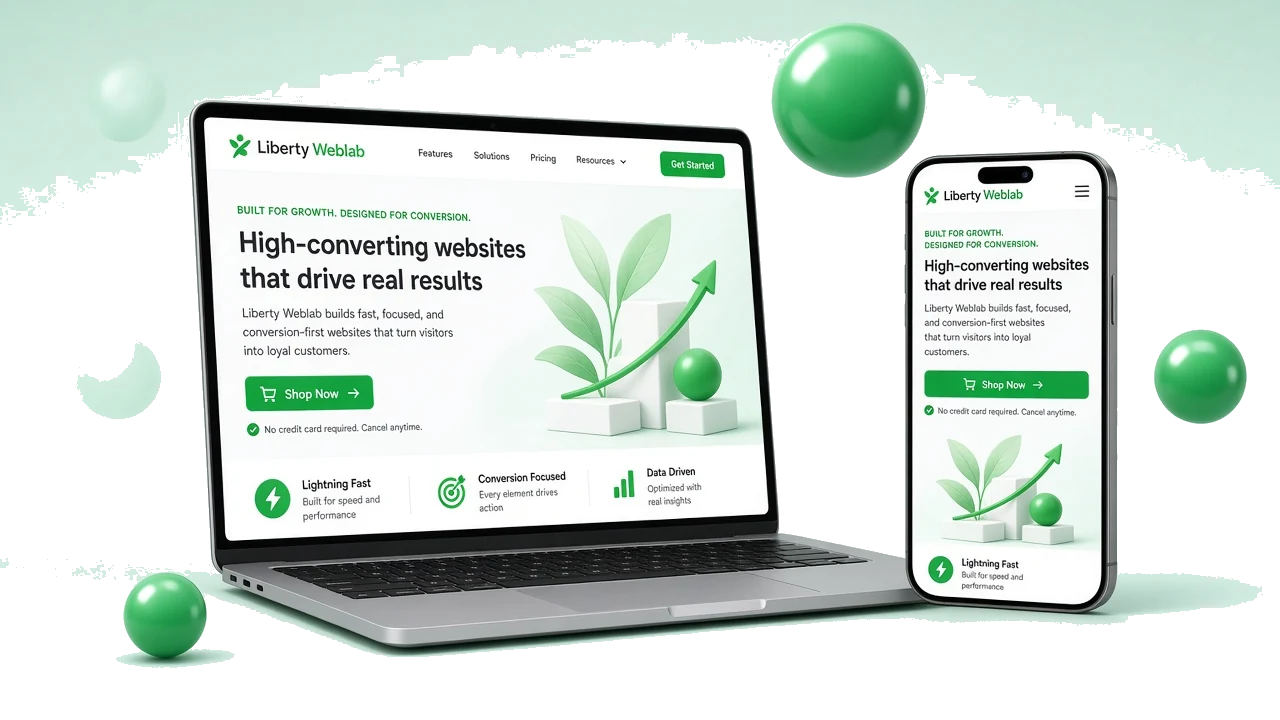 Landing page design mockups aligned to campaign intent and conversion goals