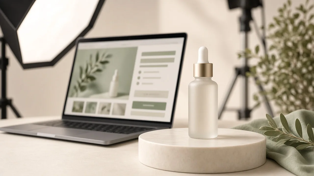 Product photography setup with softbox lighting for ecommerce listings