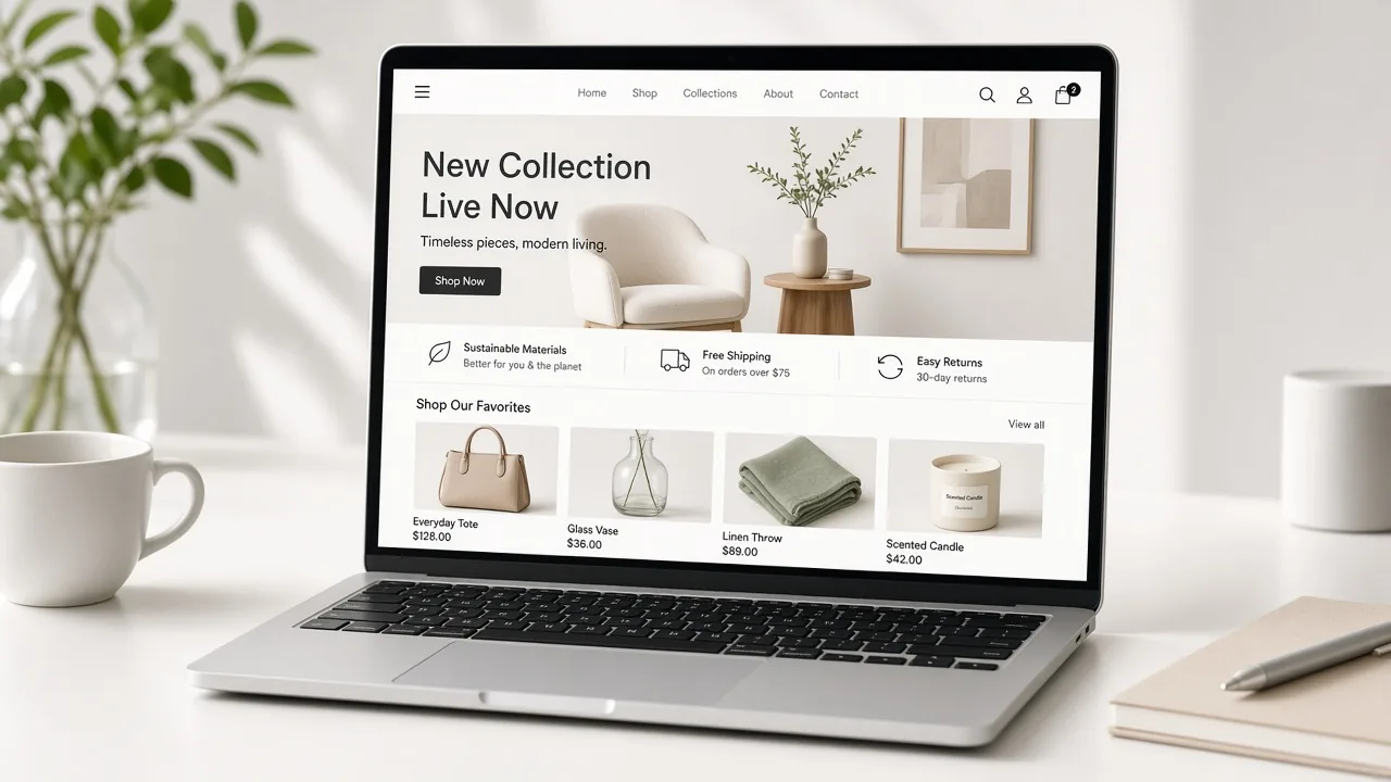 Shopify storefront mockup ready for launch